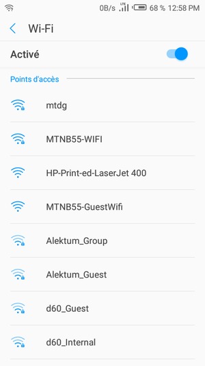 Sélectionnez le réseau sans fil auquel vous souhaitez vous connecter