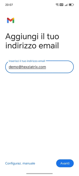 Inserisci il tuo indirizzo email e seleziona Avanti
