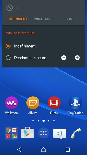Sélectionnez SILENCIEUX pour passer en mode silencieux