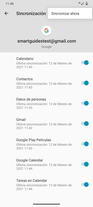 Seleccione Sincronizar ahora