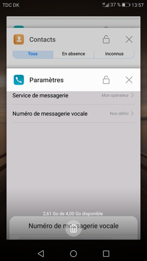 Sélectionnez l'icône Supprimer pour fermer toutes les applis en cours d'exécution