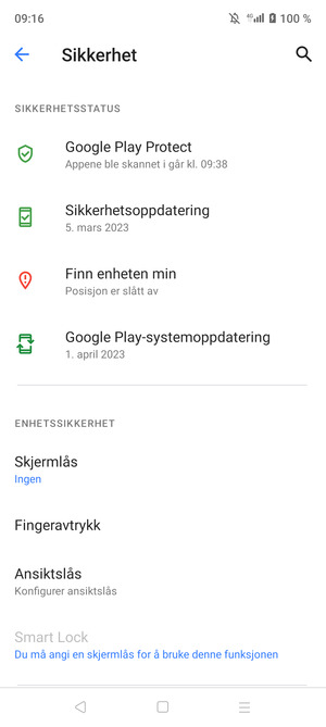 Velg Skjermlås