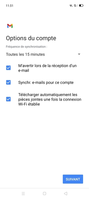 Sélectionnez SUIVANT