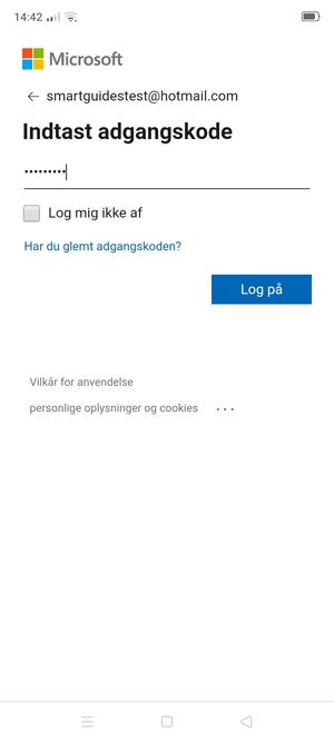 Indtast din adgangskode og vælg Log på