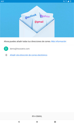 Seleccione IR A GMAIL