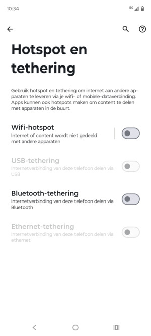 Selecteer Wifi-hotspot