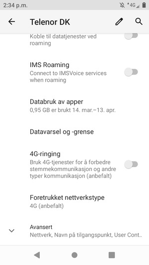 Bla til og velg Avansert