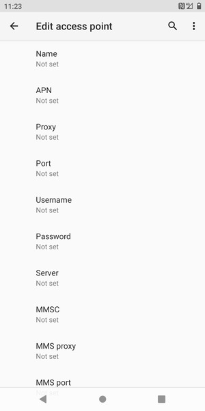 Enter Internet information