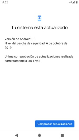 Si su teléfono está actualizado, verá la siguiente pantalla