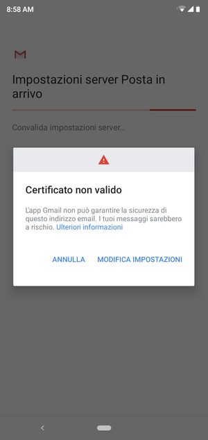Seleziona MODIFICA IMPOSTAZIONI