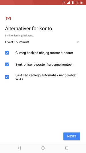 Velg NESTE