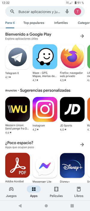 Seleccione la barra de Búsqueda
