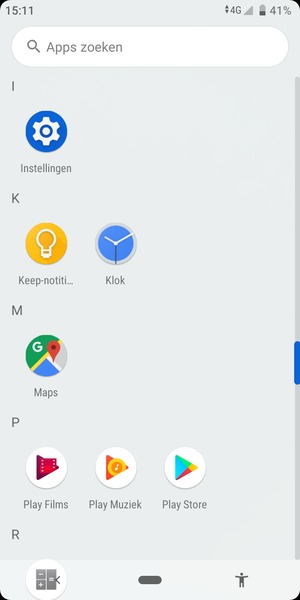 Scroll naar en selecteer Instellingen
