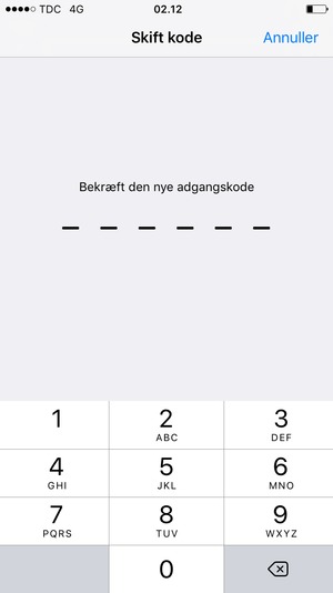Genindtast din nye adgangskode