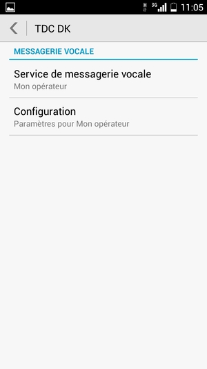 Sélectionnez Service de messagerie vocale