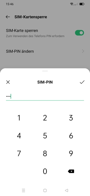 Geben Sie Ihre Neue PIN für die SIM-Karte ein und wählen Sie OK