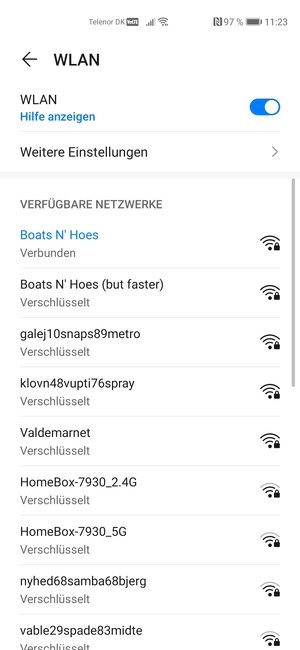 Sie sind nun mit dem WLAN-Netzwerk verbunden