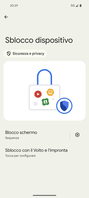 Il tuo telefono è ora protetto dal blocco schermo