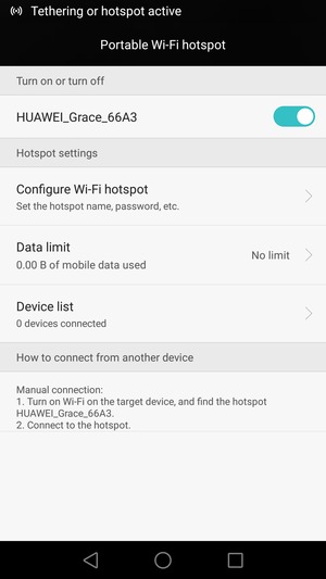 Your phone is now set up for use as a modem