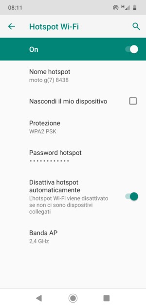 Il telefono è ora pronto per essere usato come modem