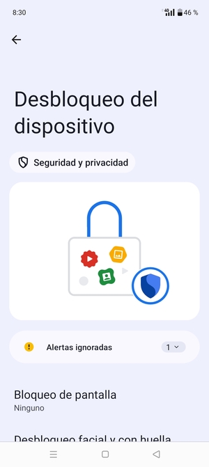 Seleccione Bloqueo de pantalla
