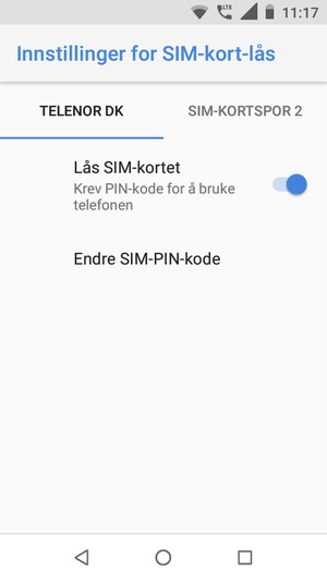 Velg Public og Endre SIM-PIN-kode