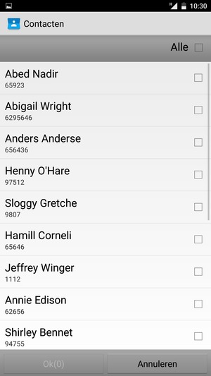 Vink het selectievakje Alle aan