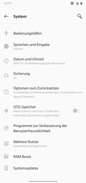 Wählen Sie Systemupdates