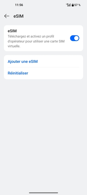 Sélectionnez Ajouter une e-SIM