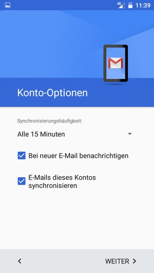 Wählen Sie WEITER