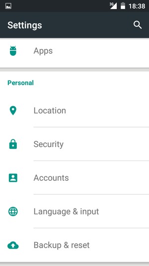 Scroll to and select Accounts