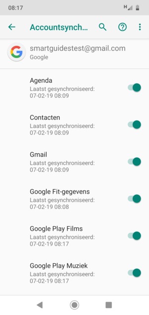 Zorg ervoor dat Contacten geselecteerd is