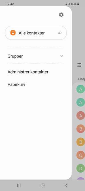 Vælg Administrer kontakter