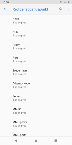 Indtast internet-oplysninger