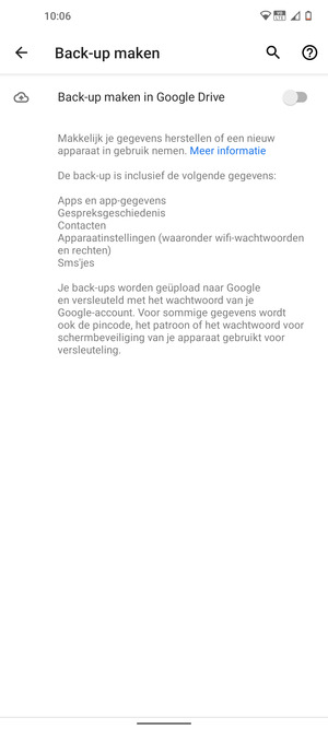 Schakel Back-up maken in Google Drive in