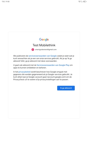 Selecteer Ik ga akkoord