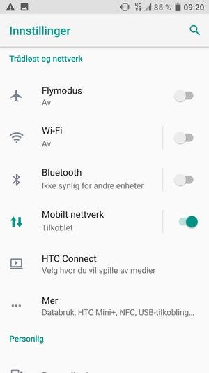 Velg Wi-Fi