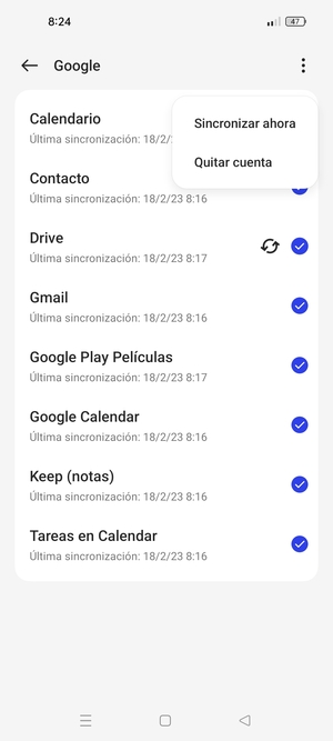 Seleccione Sincronizar ahora
