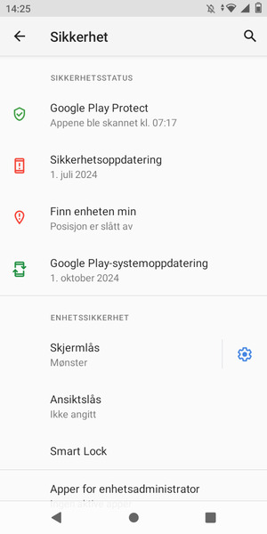 Telefonen din er nå sikret med en skjermlås