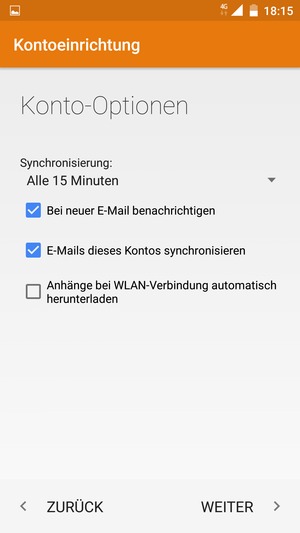 Wählen Sie WEITER