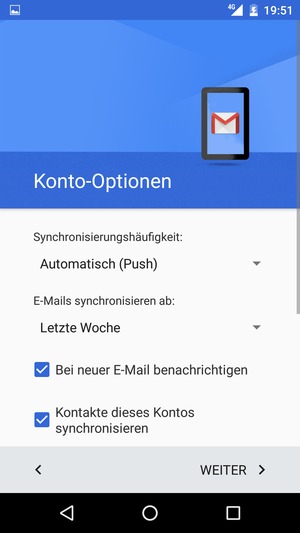 Wählen Sie WEITER