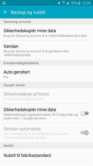 Aktiver Sikkerhedskopiér mine data
