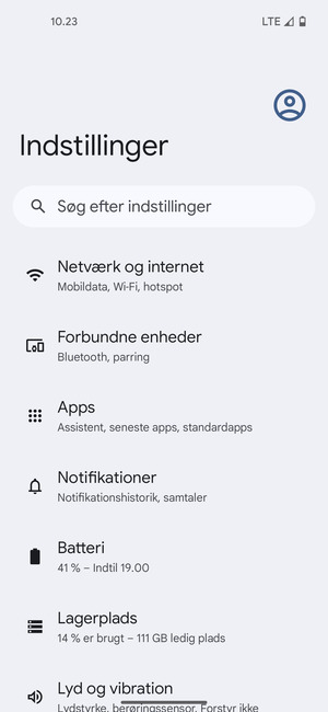 Vælg Netværk og internet