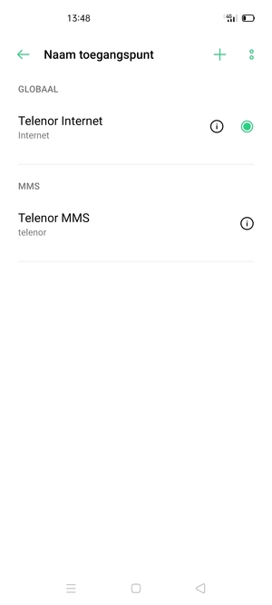 Selecteer de Menu-knop