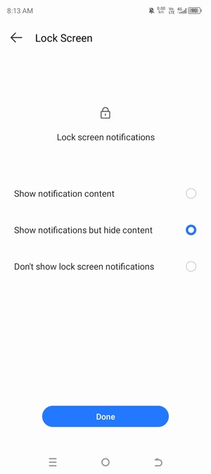 Select your preferred option and select Done