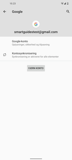 Vælg Kontosynkronisering