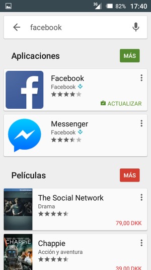 Seleccione la aplicación