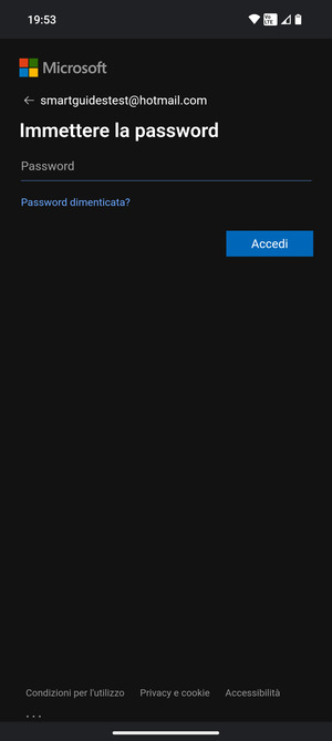Inserisci la tua password e seleziona Accedi
