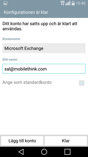 Ge ditt konto ett namn och ange ditt namn. Välj Klar