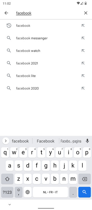 Voer de app-naam in en selecteer Zoeken